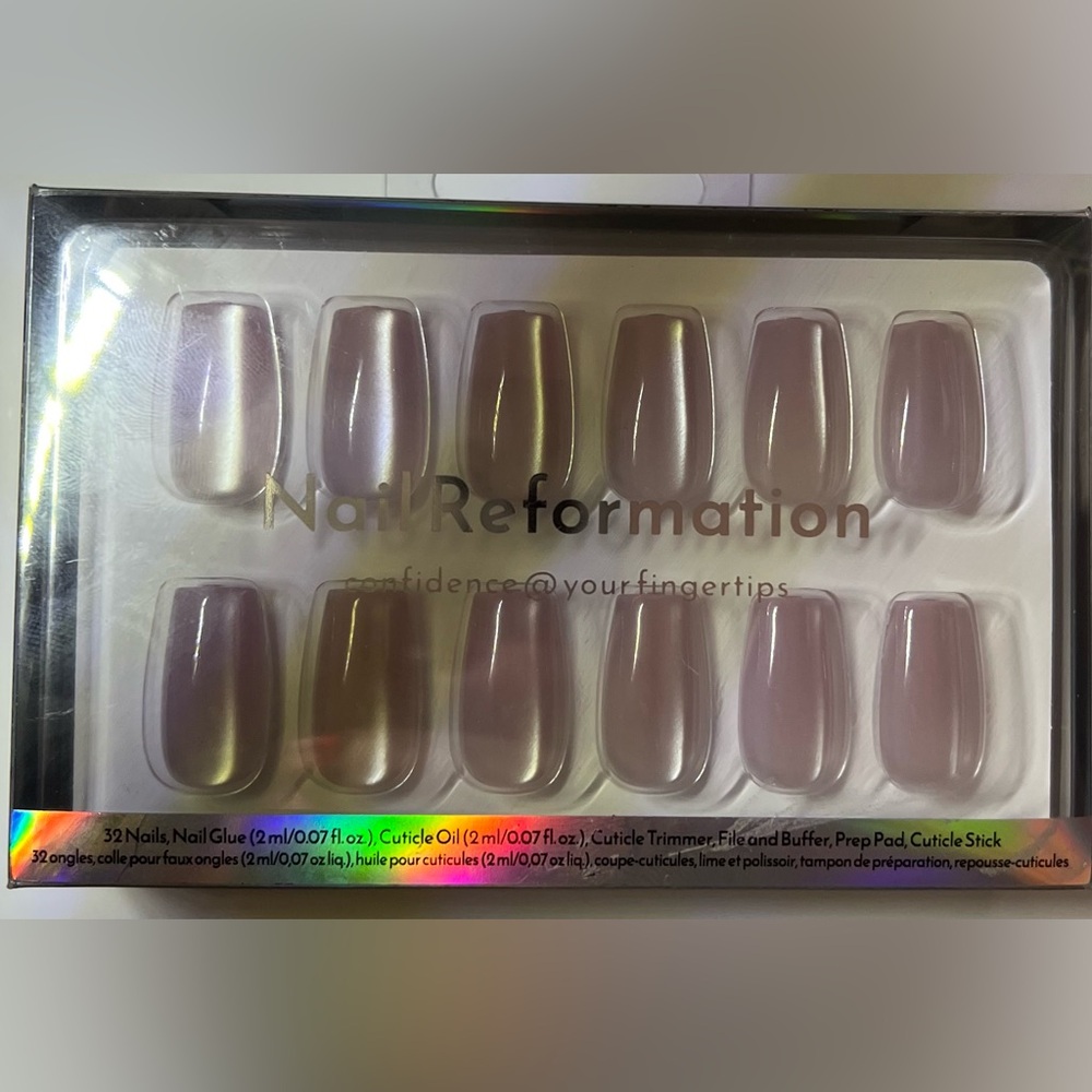 NWT Reformation Nail Short Coffin Spring Dusty Rose Press-On Nails - Picture 3 of 5